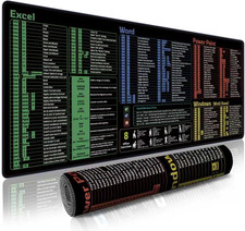 Office Shortcut Mouse Pad - 200+ Hotkeys for Excel/Word/PPT/Windows, 31.5