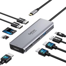 GLOBAL USB C DOCKING STATION DUAL MONITOR 9 IN 1 TRIPLE SEUC0304 - SELORE&S picture