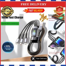 100W 3-in-1 Fast Charging Cable USB A Micro USB Type-C Braided Cord picture