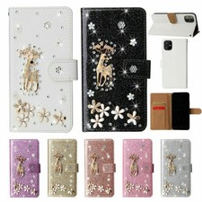Flip Diamond Elk Deer Card Wallet Cover Case For A50 A21S A41 A6 A30 A10 Note 20 picture