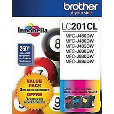 Brother LC201CL Cyan Magenta Yellow Color Ink Cartridges NIP Sealed New picture