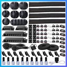 311Pcs Cable Management Kit Wire Sleeves Clips Ties Electronics picture