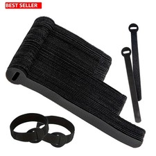 Reusable Cable Ties 120 Pcs 5/6/8 In Black Nylon Cord Wraps Charging Electrical picture