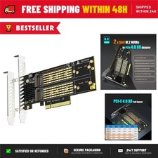 GLOTRENDS PA21 Dual M.2 NVMe SSD to PCIe 4.0 X8 Adapter Card, Bifurcation picture