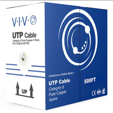 Used VIVO Blue 494ft Bulk Cat6 Solid Copper Ethernet Cable, 23 AWG, UTP Pull Box picture
