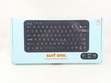New Surf ONN Compact Wireless Keyboard w/Retro Round Keycaps Light Blue  picture