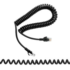 Cat5E Ethernet Coiled Cable - Retractable RJ45 Network LAN Cable for Laptops, De picture