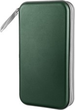 CD Case,  DVD Case Holder 96 Capacity Hard Plastic CD DVD Disc Cases Dark Green picture
