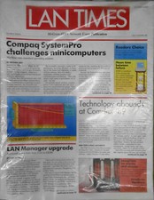 LAN TIMES Magazine December 1989. Compaq SystemPro Challenges Minicomputers. NEW picture