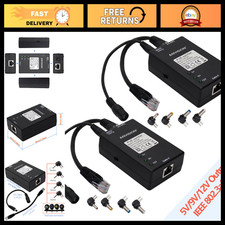 2-Pack Active Gigabit PoE Splitter Adapter, Multi-Size Tips, IEEE 802.3af, 100m picture
