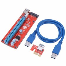 PCI-E PCE164P-MO3 VER007S. 1X to 16X Riser Card Extender Converter + SATA picture