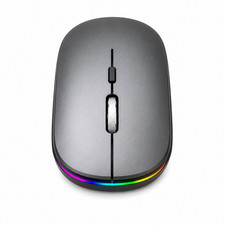 Lot of 2 WISFOX RGB Wireless Mouse Rechargeable Space Gray USB PC Laptop picture