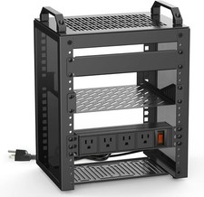 6U Mini Server Rack with PDU Power Outlets - 10