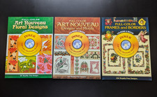 Full-Color Art Nouveau Floral, Designs & Frames CD-ROM Book 3V Lot Dover picture