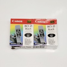 New Genuine CANON BCI-21 Black Ink Cartridge Two Pack In Boxes OEM- Age Unknown picture