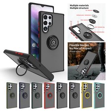 Hybrid Armor Ring Holder Cover Case For 11 12 13 14 15 16 17 Pro Max XR 7 8 Air picture