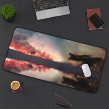 Desk Mat&Mouse Pad:Jamie Lannister Attacking To The Dragon,Game of Thrones picture
