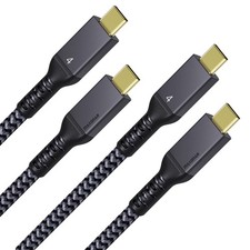 [2-Pack 6.6Ft] Thunderbolt 4 Cable, 40Gbps, 240W, 8K picture