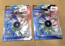 Lot of 2 Kingwin 120mm Multi-Color LED PC Case Fans CFMC-012LB Brand New NIP picture