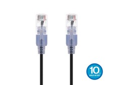 SlimRun Cat6A Ethernet Patch Cable Network RJ45 Stranded UTP 10ft Black 5pk picture