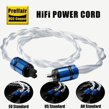 Preffair Audiophile Silver Plate OCC Power Cable US EU Schuko Mains Supply Cord picture