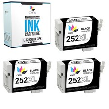 3-Pack CMYi Replacement 252XL Ink Black Cartridge for Epson Workforce WF-7110 picture