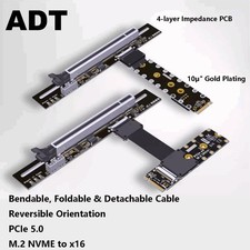 ADT PCIe 5.0 M.2 Ngff NVMe Transfer X16 Graphics Card Extension Cable FFC Soft picture