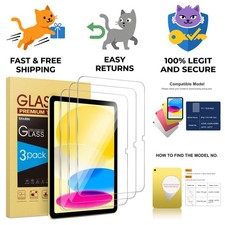 3-Pack 9H Tempered Glass iPad Screen Protector with Bubble-Free Installation Kit picture
