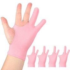 4Pcs, Artist Drawing Glove m Size Two Finger Graphics Painting Glove Pink picture