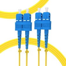 5 PCS 2m 7Ft OS2 SC Fiber Patch Cable Single Mode Duplex SMF Yellow Cord picture