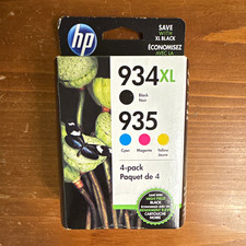 HP 934XL/935 Genuine Inkjet Ink Cartridges 4-Pack BK C M Y Exp 6/22 picture