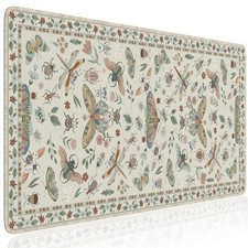 Floral Desk Mat Large Mouse Pad NonSlip Waterproof Keyboard Mat Beige picture