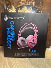 SADES A6 Gaming Headset Padded Adjustable 7.1 Surround Sound USB Gamer Pink NEW picture