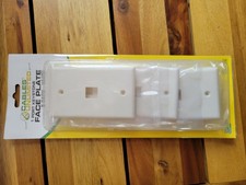 10 Pcs - 1 Port Wall Plate Keystone RJ45 Cat6 Cat5e Insert Jack White WallPlate picture