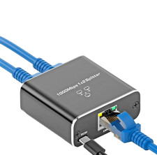 Pushua Gigabit Ethernet Splitter 1 to 2 Out Devices Simultaneously Networking picture