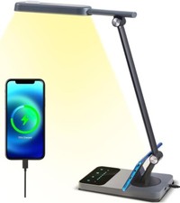 TRONTORE LED Desk Lamp 5cct Auto Timer,Night Light Dimmable,Usb charger Port,Eye picture