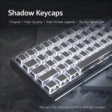 Crystal White Angular Shine-Through Keycaps Set Side Print Custom Keyboard Caps picture