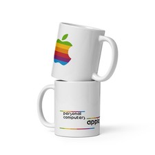 Vintage Retro Apple Logo Ceramic Coffee Mug – 11oz picture