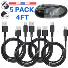 5 Pack USB C Type C Cable Lot 4ft Fast Charging Cord For Samsung Android Charger picture