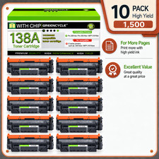10PK W1380A Toner with Chip For 138A HP LaserJet Pro 3001dw 3001fdw MFP 3101fdw picture
