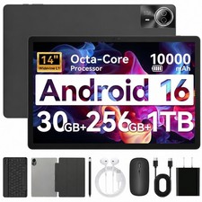 2026 14 inch Tablet Android 16 Tablet 30GB RAM 256GB ROM 10000mAh Dual Camera picture