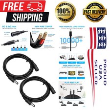 2 Pack 3ft  Pure Copper DC Extension Cable – Reliable Indoor/Outdoor Use picture