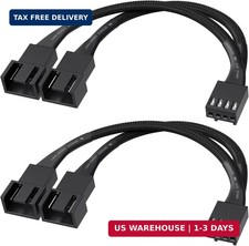 2-Pack 2 Way 4-Pin PWM Fan Splitter Cable, 4 inches picture