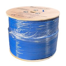 CAT6A 1000FT 650MHz Copper Plenum Shielded FUTP ETHERNET NETWORK LAN CABLE Blue picture