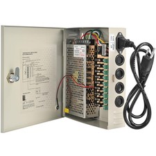 9 Channel 12V 5A CCTV Power Supply Box Lockable Metal Resettable Fuse DVR picture