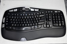 Logitech K350 Wireless Comfort Wave Ergonomic Keyboard NO USB Dongle Clean picture