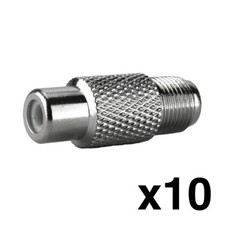 Construct Pro F Female to RCA Female Adaptors (10 Pack) picture