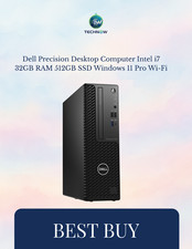 Dell Precision Desktop Computer Intel i7 32GB RAM 512GB SSD Windows 11 Pro Wi-Fi picture