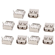 10pcs Right Angle 4 Pins DIP PCB Mount USB A Female Jack Solder Connector picture