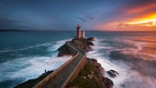 Landscape nature clouds sky sunset horizon lighthouse Custom Gaming Mat Desk picture